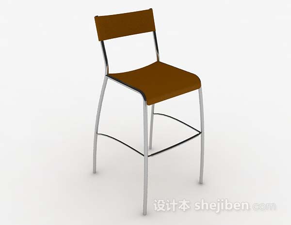 现代简约棕色休闲椅子3d模型下载