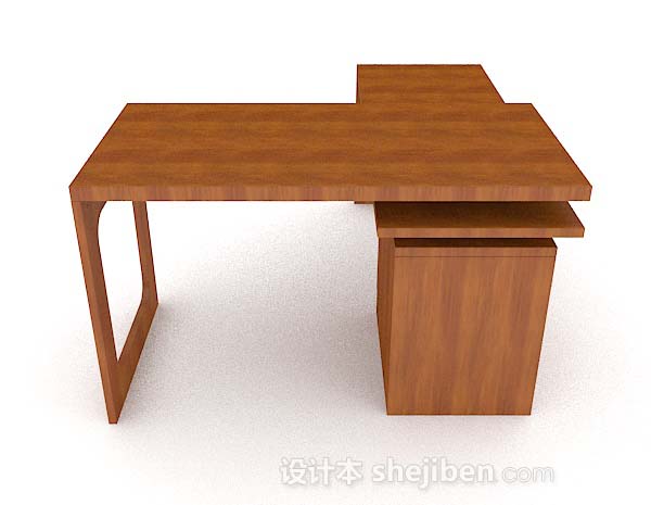 免费个性简约木质书桌3d模型下载