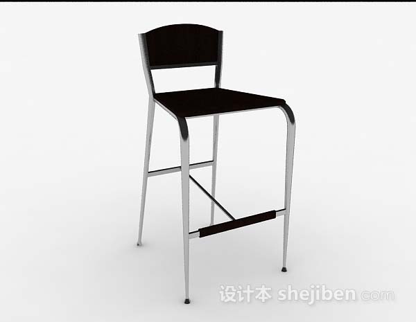 现代黑色简约吧台椅3d模型下载