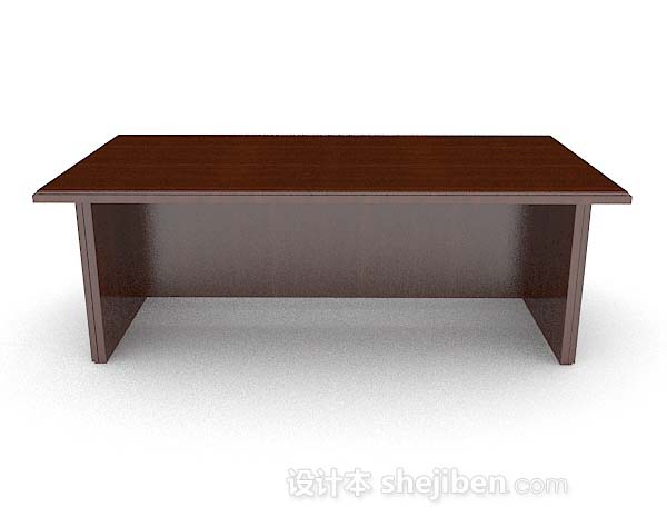 设计本简单木质棕色书桌3d模型下载