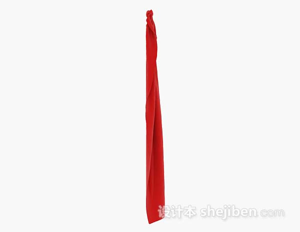 设计本红色简单窗帘3d模型下载