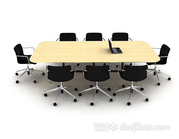 现代风格现代办公会议桌椅3d模型下载