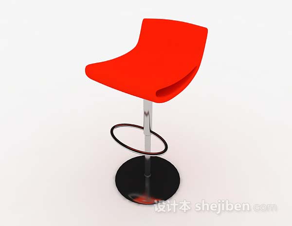 现代简约红色高脚椅子3d模型下载