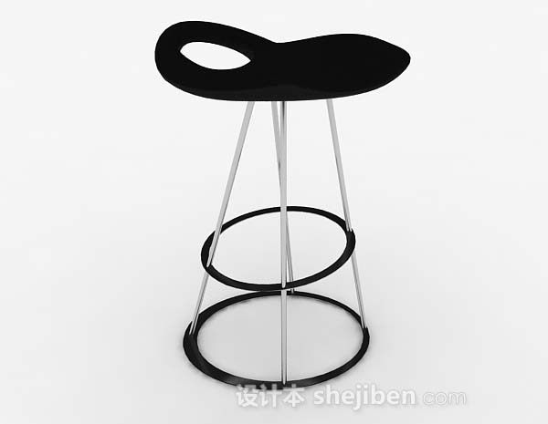 现代风格黑色简约个性吧台椅3d模型下载