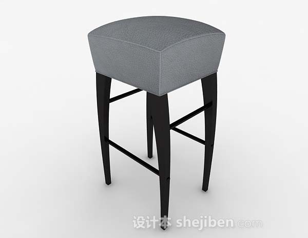 现代风格灰色简约吧台凳3d模型下载