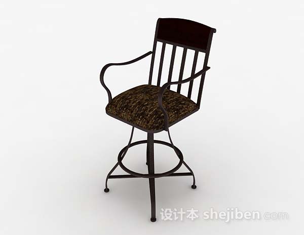 免费欧式棕色休闲椅3d模型下载