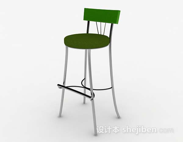 现代风格绿色简单现代吧椅3d模型下载