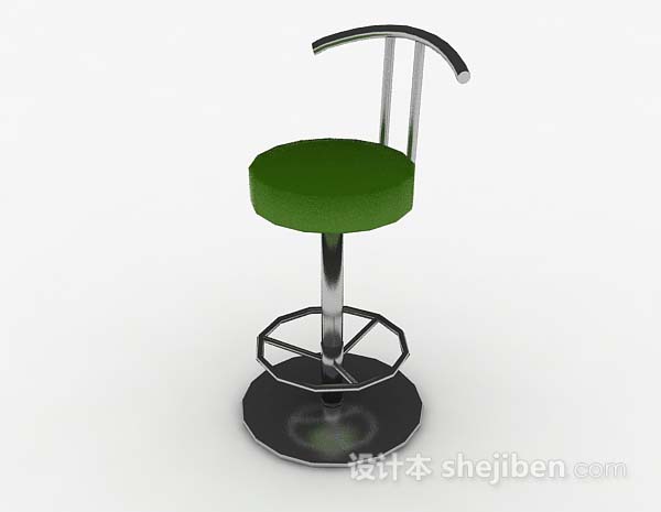 现代风格金属绿色吧台椅3d模型下载