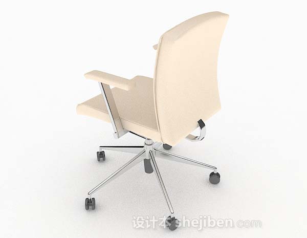 设计本米黄色简单办公椅子3d模型下载