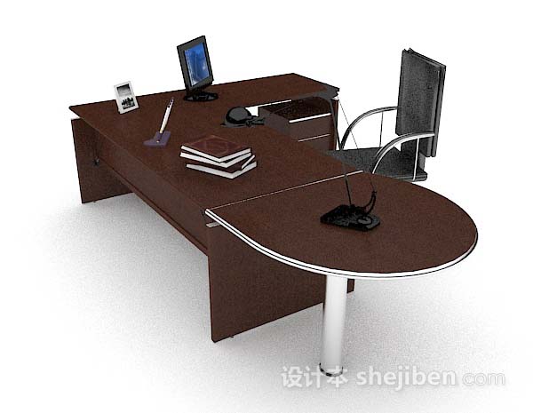 现代风格现代办公桌椅3d模型下载