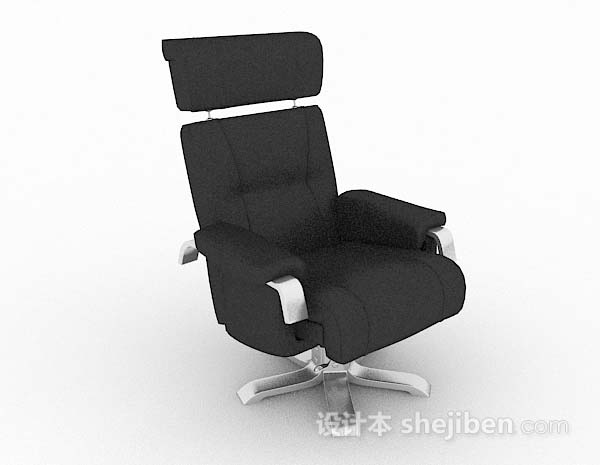 现代简约黑色休闲椅3d模型下载