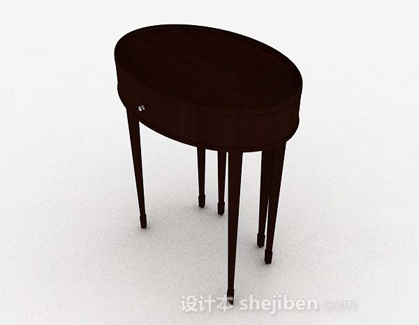 现代风格椭圆形木质桌子3d模型下载