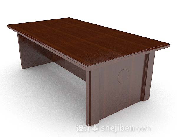 现代风格简单木质棕色书桌3d模型下载