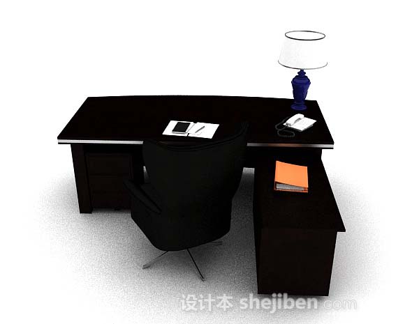 现代风格高档办公桌椅3d模型下载