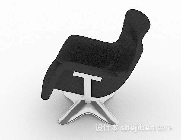 免费现代简约黑色休闲椅3d模型下载