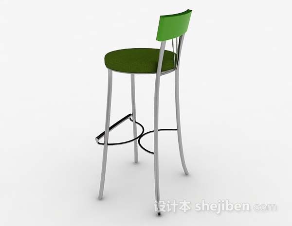 设计本绿色简单现代吧椅3d模型下载