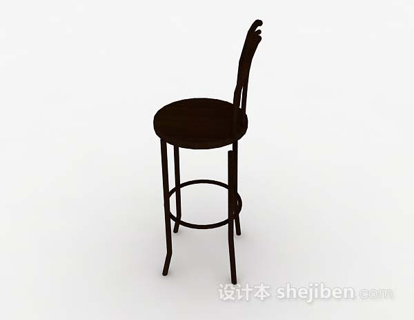 免费木质棕色休闲椅子3d模型下载