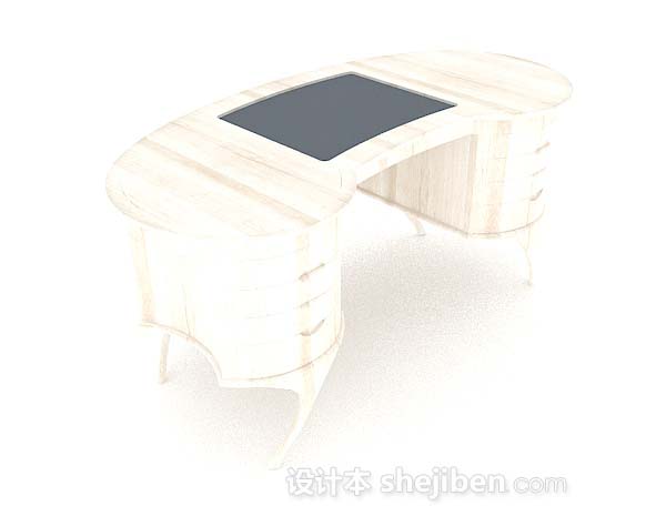 米黄色书桌3d模型下载