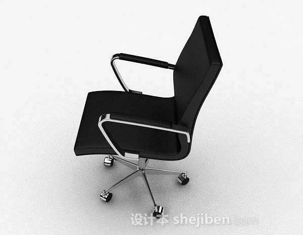免费现代简单黑色办公椅子3d模型下载
