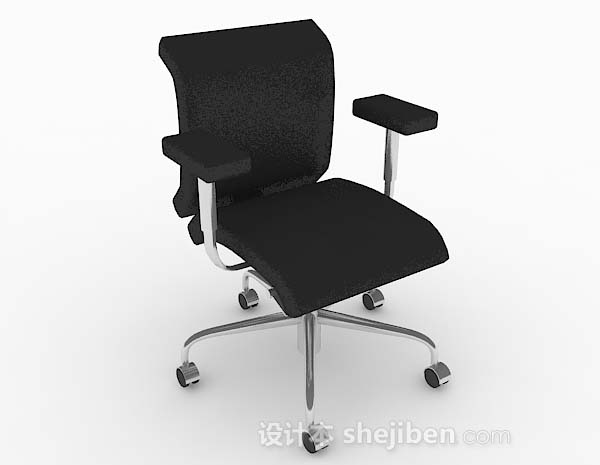 黑色简单现代休闲椅3d模型下载