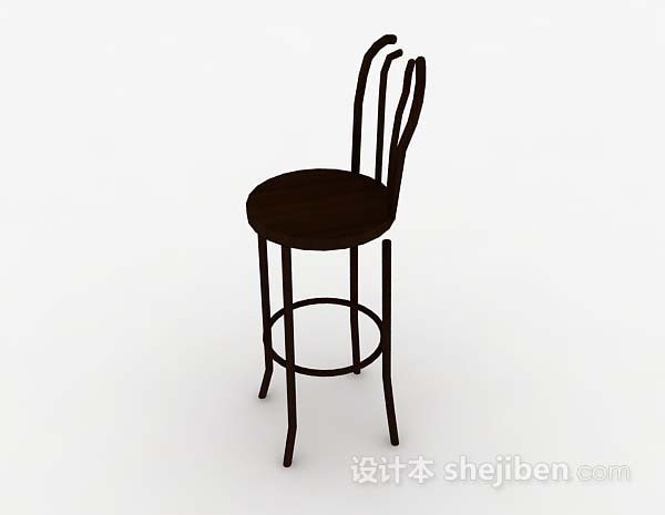 设计本木质棕色休闲椅子3d模型下载