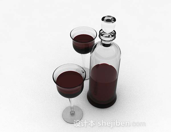 免费红酒玻璃杯3d模型下载