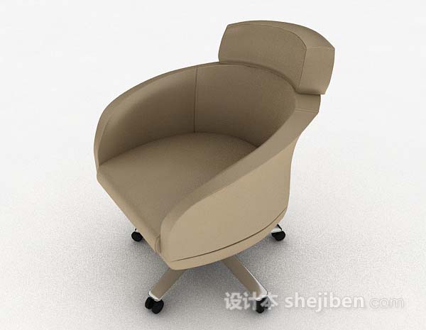 免费现代家居棕色椅子3d模型下载
