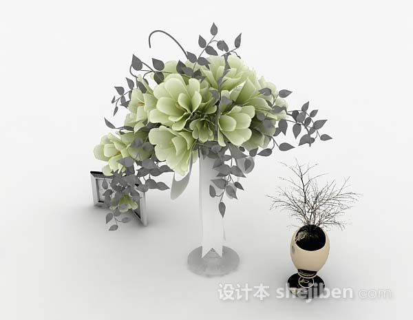 免费室内花朵盆栽3d模型下载