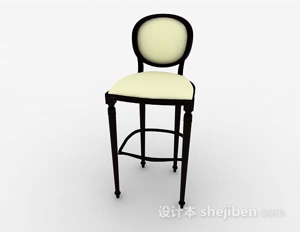 现代风格休闲黄色高脚椅3d模型下载