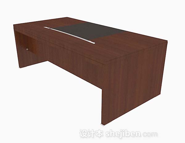 现代风格木质办公书桌3d模型下载