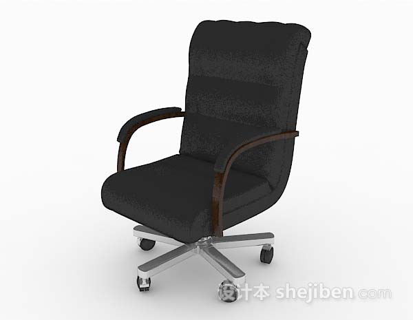 现代风格现代黑色简单办公椅子3d模型下载