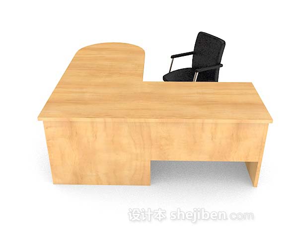设计本简单办公桌椅组合3d模型下载