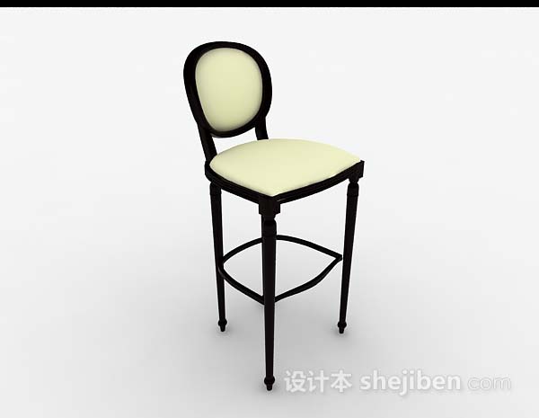休闲黄色高脚椅3d模型下载