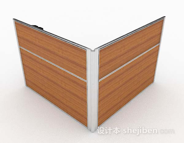 设计本现代木质简单办公桌3d模型下载