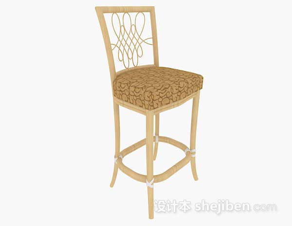免费黄色高脚椅3d模型下载