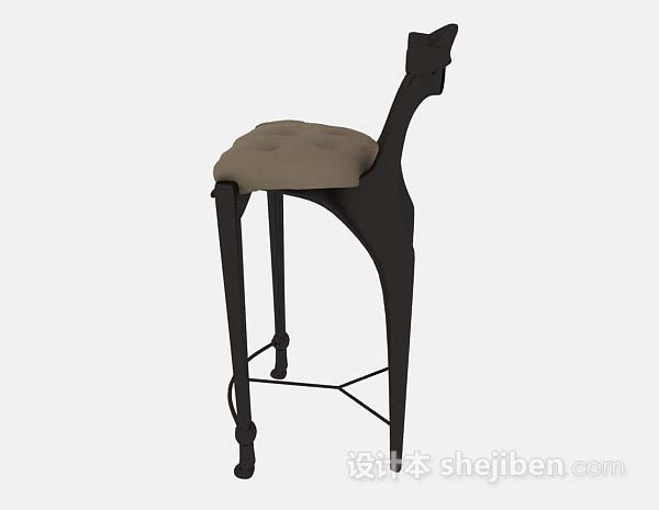 设计本黑色高脚椅3d模型下载
