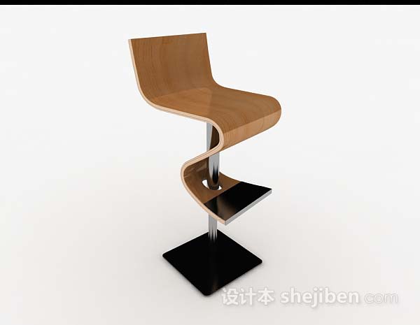 现代个性棕色吧台椅3d模型下载