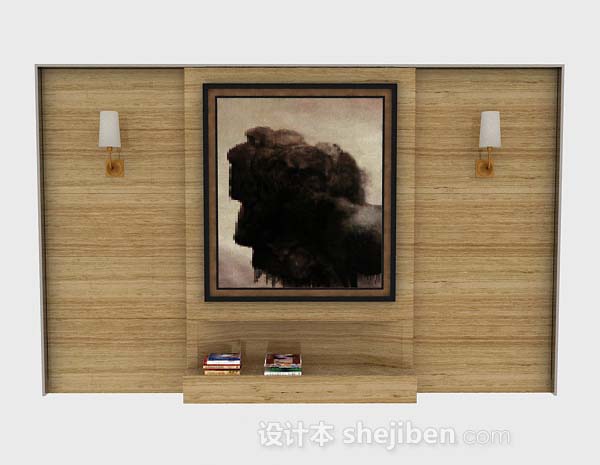 木质装饰背景墙3d模型下载