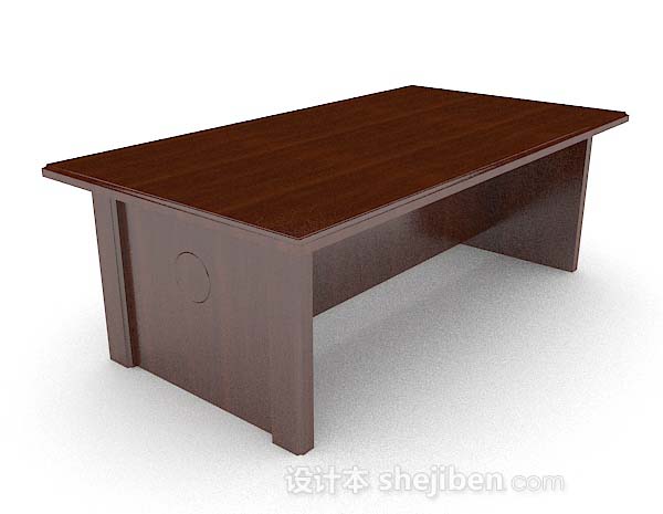简单木质棕色书桌3d模型下载