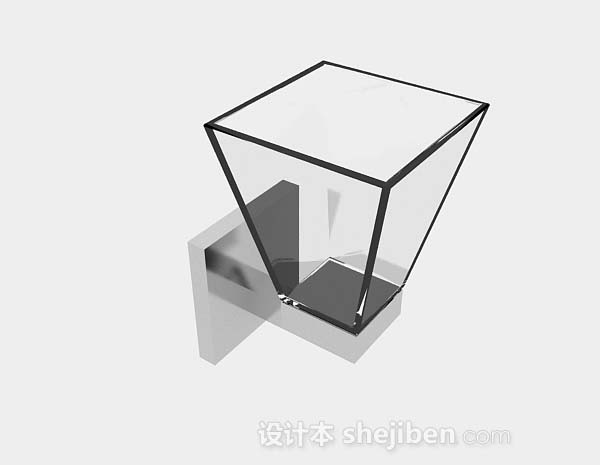 灰色简约玻璃壁灯3d模型下载