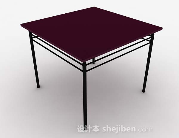 现代风格紫色木质简约餐桌3d模型下载