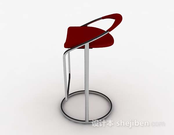 免费现代简约红色休闲椅子3d模型下载