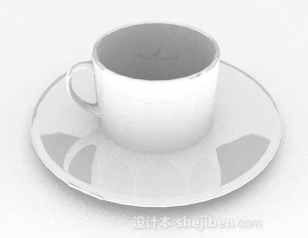 设计本白色咖啡杯3d模型下载