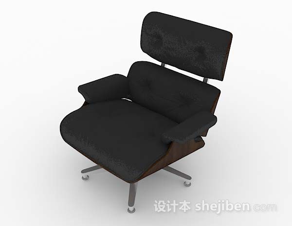 现代风格黑色休闲椅3d模型下载