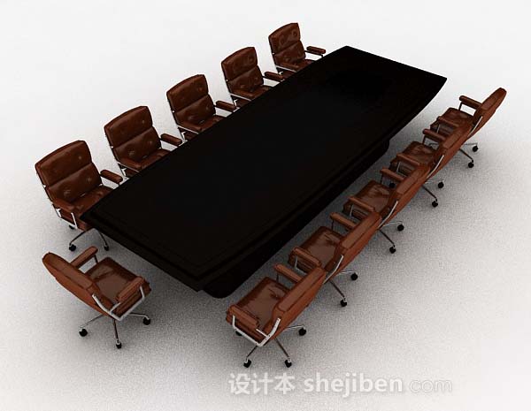 设计本现代高档会议桌椅3d模型下载