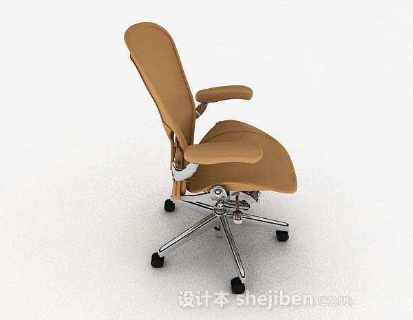 免费棕色简约办公椅子3d模型下载