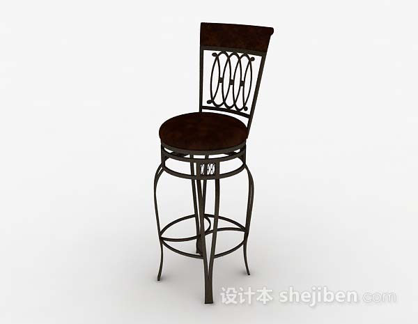 欧式风格欧式简单吧台椅3d模型下载