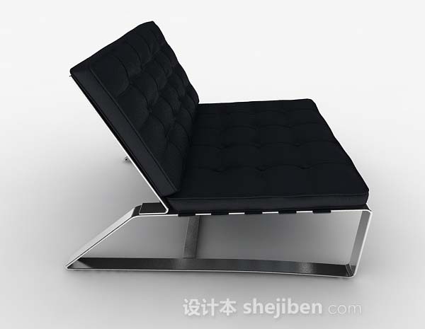 设计本现代简约黑色家居休闲椅3d模型下载
