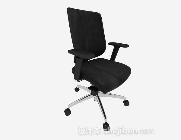 现代风格办公简单黑色椅子3d模型下载