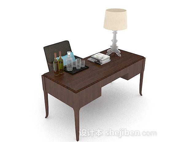 木质书桌椅3d模型下载